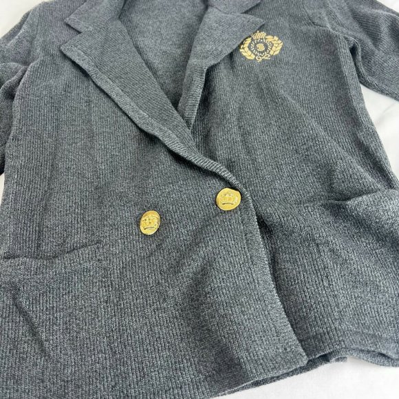 DON SAYRES for Wellmore Jacket Sweater Size 8 Gray with Gold Accents Blazer - Picture 2 of 6